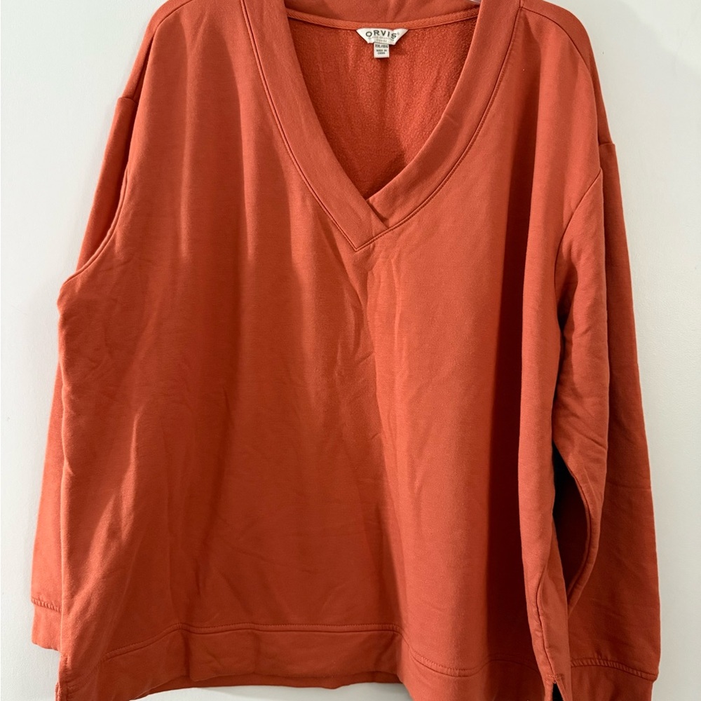 Orvis Women's Rust V-Neck Sweatshirt